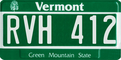 VT license plate RVH412