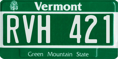 VT license plate RVH421
