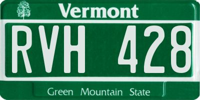VT license plate RVH428