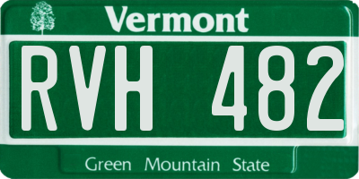 VT license plate RVH482