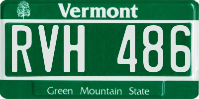 VT license plate RVH486