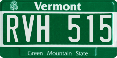 VT license plate RVH515