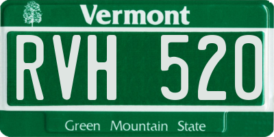 VT license plate RVH520
