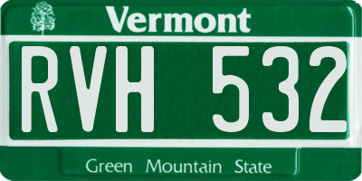 VT license plate RVH532