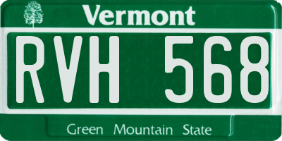 VT license plate RVH568