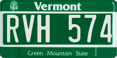 VT license plate RVH574