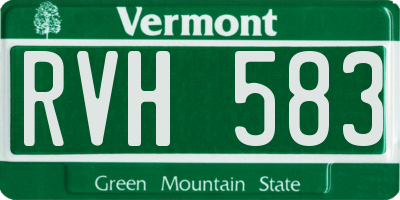 VT license plate RVH583