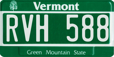 VT license plate RVH588