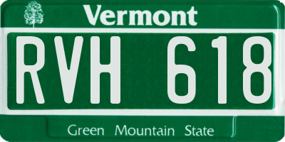 VT license plate RVH618