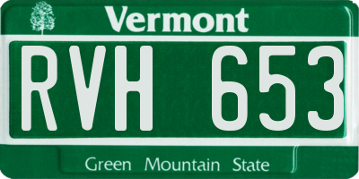 VT license plate RVH653