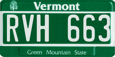VT license plate RVH663