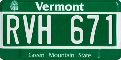 VT license plate RVH671