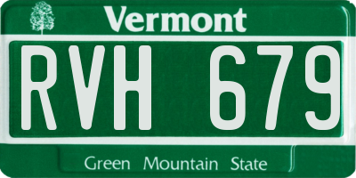 VT license plate RVH679