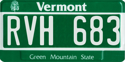 VT license plate RVH683