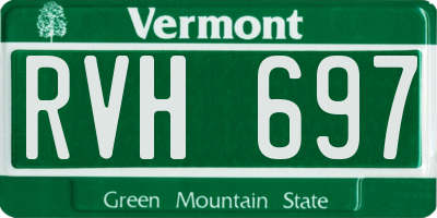 VT license plate RVH697