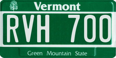 VT license plate RVH700