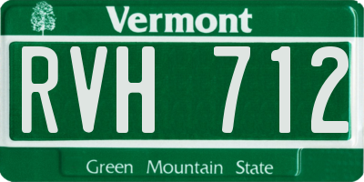 VT license plate RVH712