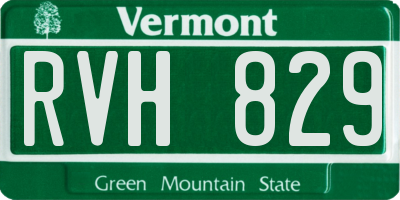 VT license plate RVH829