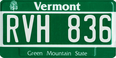 VT license plate RVH836