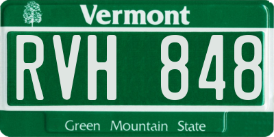 VT license plate RVH848