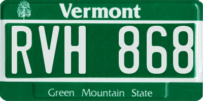 VT license plate RVH868
