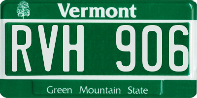 VT license plate RVH906