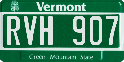 VT license plate RVH907