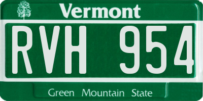 VT license plate RVH954