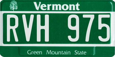 VT license plate RVH975
