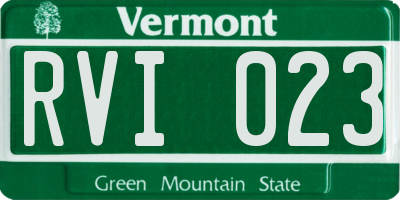 VT license plate RVI023
