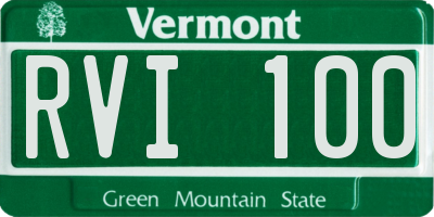 VT license plate RVI100
