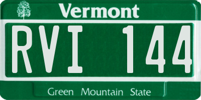 VT license plate RVI144
