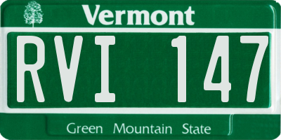 VT license plate RVI147