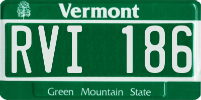 VT license plate RVI186