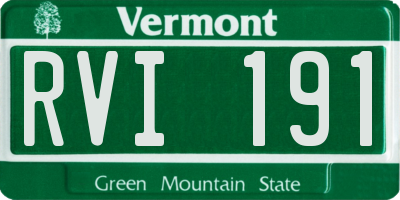 VT license plate RVI191