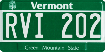 VT license plate RVI202