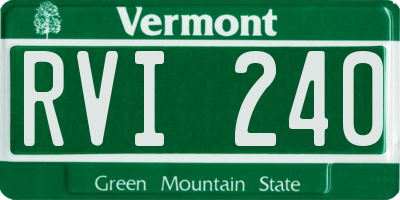 VT license plate RVI240