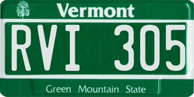 VT license plate RVI305