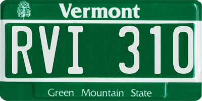 VT license plate RVI310