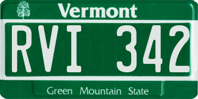 VT license plate RVI342