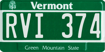VT license plate RVI374