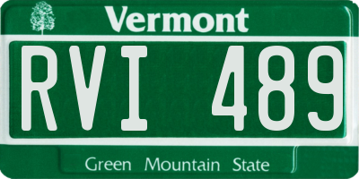 VT license plate RVI489