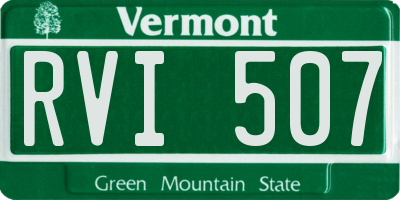 VT license plate RVI507