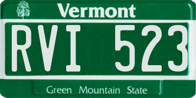 VT license plate RVI523