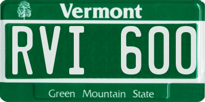 VT license plate RVI600