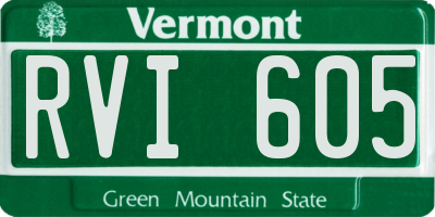 VT license plate RVI605