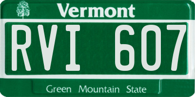 VT license plate RVI607