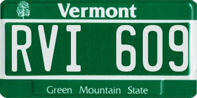 VT license plate RVI609