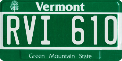 VT license plate RVI610