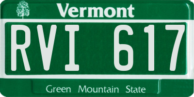 VT license plate RVI617